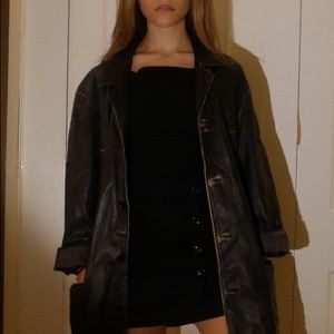 Vintage leather jacket- oversized